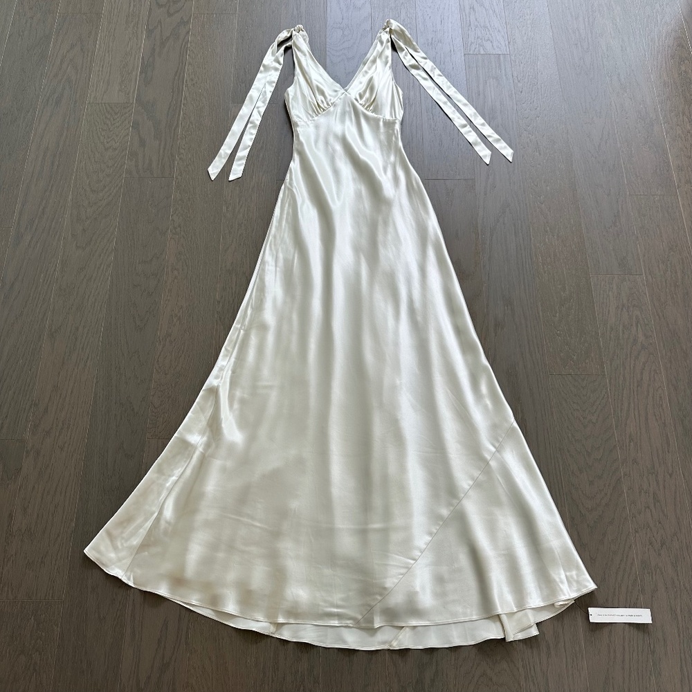 Reformation Cream Satin Maxi Dress - Picture 2 of 14